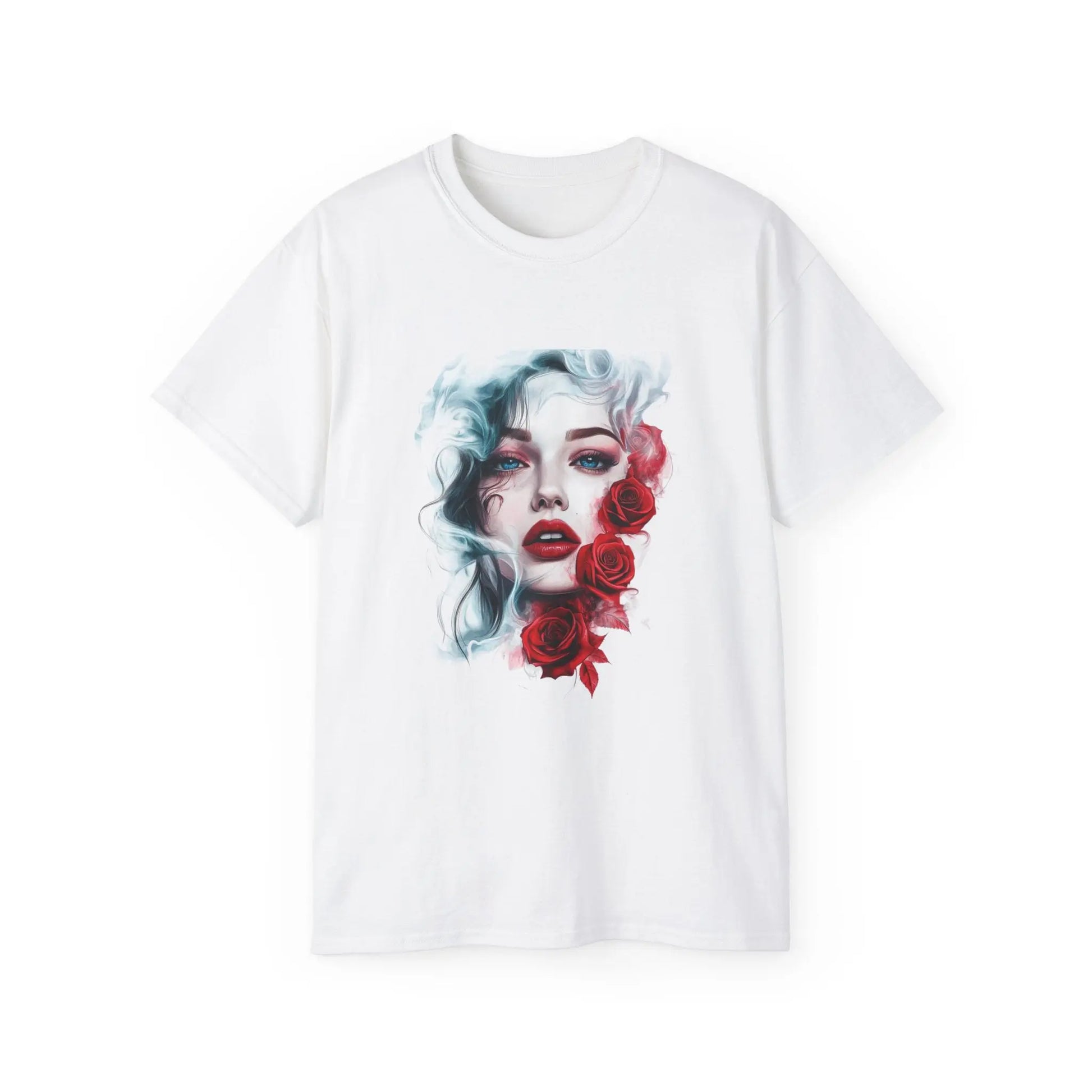 Floral Beauty Ultra Cotton Tee - Artistic Rose Design T-Shirt - Trends Zone