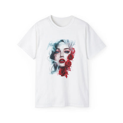 Floral Beauty Ultra Cotton Tee - Artistic Rose Design T-Shirt - Trends Zone