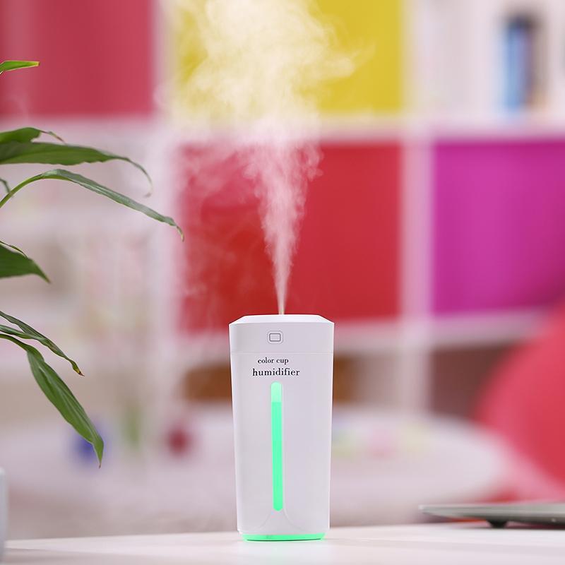 Mini Air Humidifier USB Ultrasonic Humidifier Car Aroma Diffuser Electric Essential Oil Diffuser Cup 7 Color LED Lights - Trends Zone