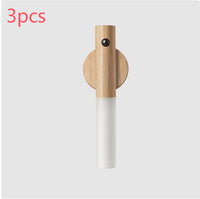 Auto LED USB Magnetic Wood Wireless Night Light Corridors Porch Lights PIR Motion Sensor Wall Light Cabinet Lamp - Trends Zone