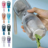 3-in-1 Pet Water Bottle – Food, Water & Waste Bag Dispenser