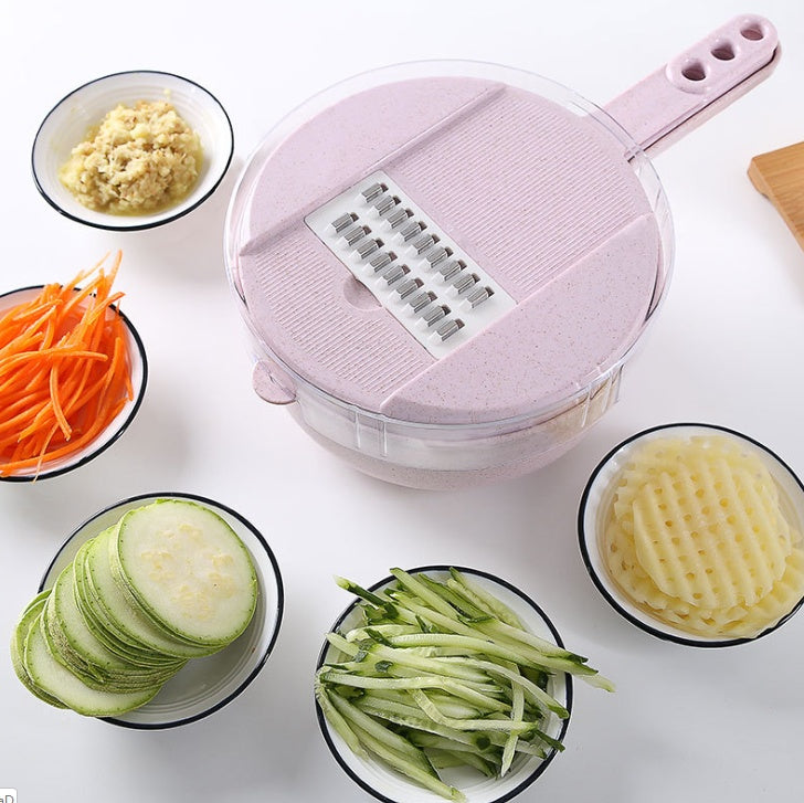 8 In 1 Mandoline Slicer Vegetable Slicer Potato Peeler Carrot Onion Grater With Strainer Vegetable Cutter Kitchen Accessories - Trends Zone