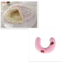 2 In 1 Dog And Cat Bed Pet Winter Bed Round Plush Warm Bed House Soft Long Plush Pets Bed Pet Products - Trends Zone