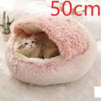 2 In 1 Dog And Cat Bed Pet Winter Bed Round Plush Warm Bed House Soft Long Plush Pets Bed Pet Products - Trends Zone