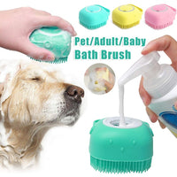 Silicone Dog Bath Massage Gloves Brush Pet Cat Bathroom Cleaning Tool Comb Brush For Dog Can Pour Shampoo Dog Grooming Supplies - Trends Zone