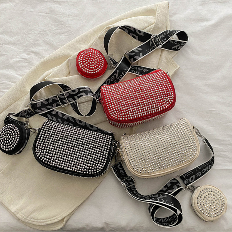 Luxury Rhinestone Shoulder Bag with Mini Purse – Chic Crossbody for Women - Trends Zone
