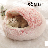 2 In 1 Dog And Cat Bed Pet Winter Bed Round Plush Warm Bed House Soft Long Plush Pets Bed Pet Products - Trends Zone