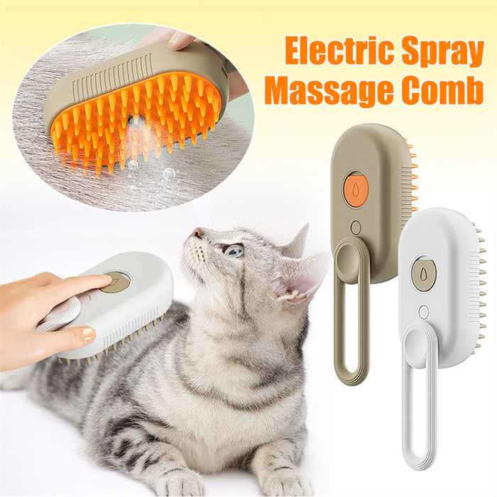 3-in-1 Steam Pet Brush | Groom, Massage & De-Shed with Ease - Trends Zone