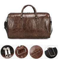 PU travel bag large capacity cylindrical sports fitness bag business casual short trip luggage bag