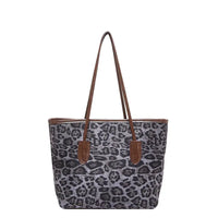 Women's Large-Capacity Fashion Shopping Tote – Leopard-Print PU Leather Shoulder & Hand Carry Bag
