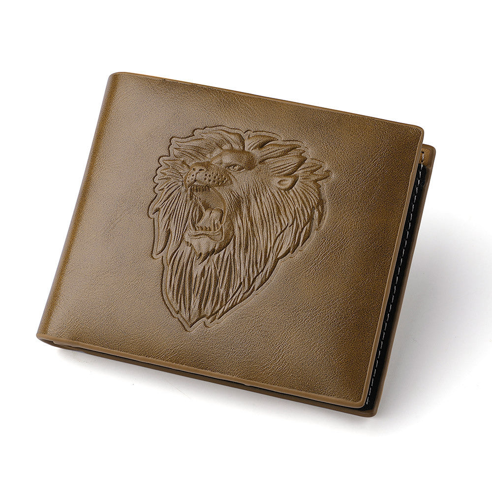 Men's Zipper Wallet Lion Embossed Pattern Animal - Trends Zone