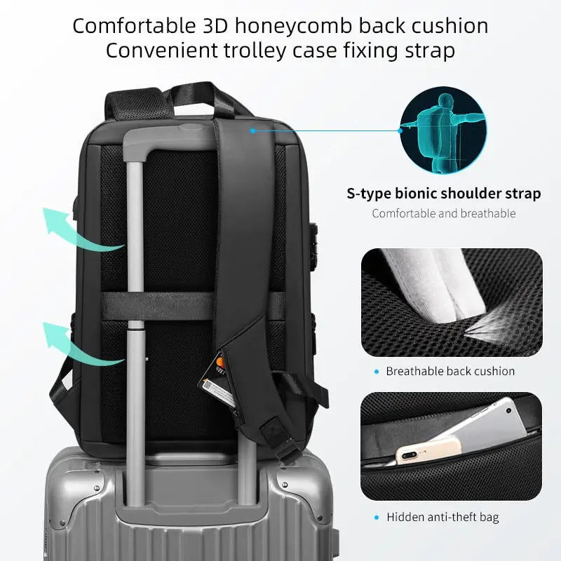 Anti-Theft Waterproof Laptop Backpack with USB Charging