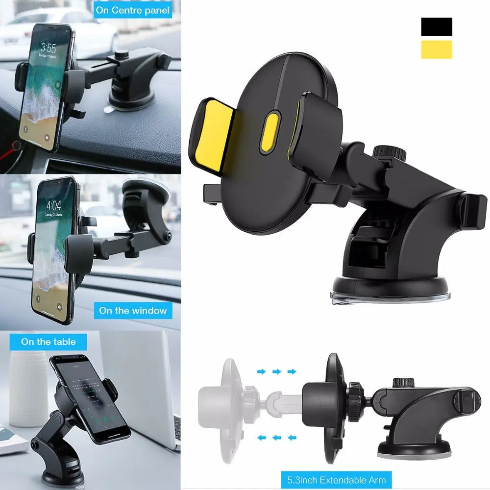 Car Phone Holder Long Rod Telescopic Car Dashboard Suction Cup Type - Trends Zone