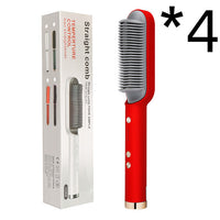 New 2 In 1 Hair Straightener Hot Comb Negative Ion Curling Tong Dual-purpose Electric Hair Brush - Trends Zone