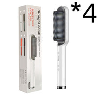 New 2 In 1 Hair Straightener Hot Comb Negative Ion Curling Tong Dual-purpose Electric Hair Brush - Trends Zone