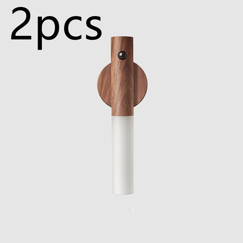 Auto LED USB Magnetic Wood Wireless Night Light Corridors Porch Lights PIR Motion Sensor Wall Light Cabinet Lamp - Trends Zone