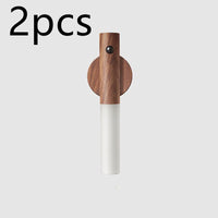 Auto LED USB Magnetic Wood Wireless Night Light Corridors Porch Lights PIR Motion Sensor Wall Light Cabinet Lamp - Trends Zone