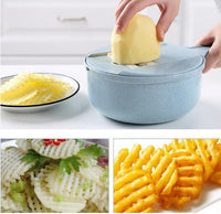 8 In 1 Mandoline Slicer Vegetable Slicer Potato Peeler Carrot Onion Grater With Strainer Vegetable Cutter Kitchen Accessories - Trends Zone