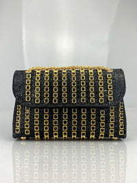 New Elegant Evening Dress Style Brooch-Adorned Clutch Bag with Rhinestones Chain Strap and Cheongsam Design for Formal Occasions