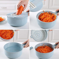 8 In 1 Mandoline Slicer Vegetable Slicer Potato Peeler Carrot Onion Grater With Strainer Vegetable Cutter Kitchen Accessories - Trends Zone