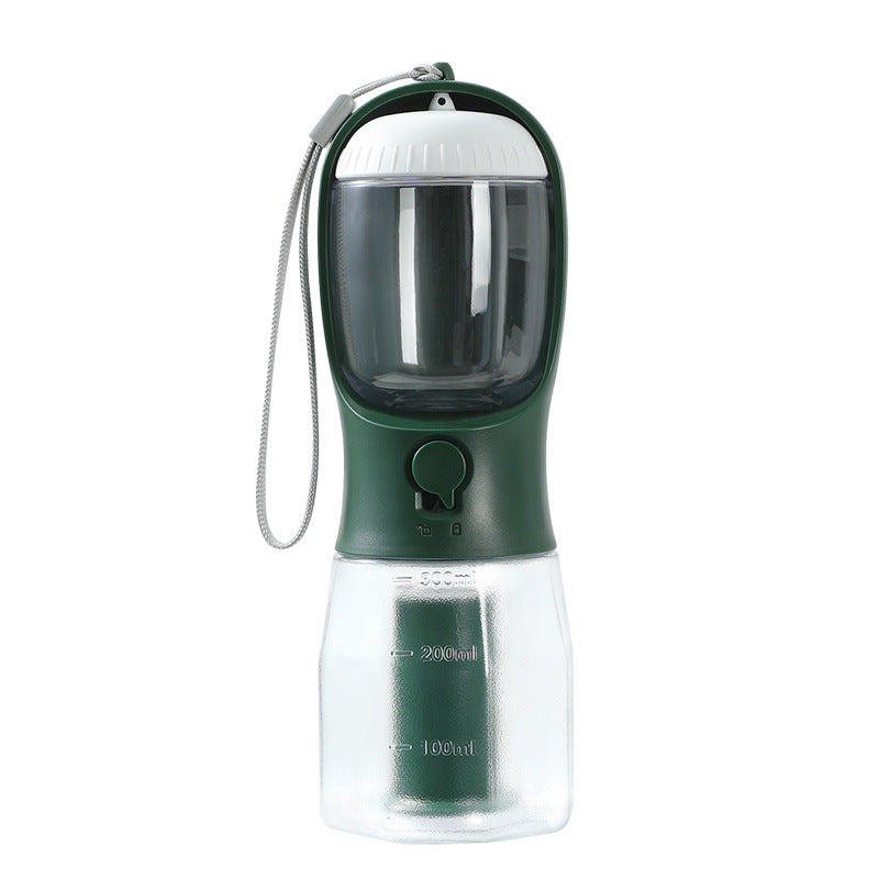 3-in-1 Pet Water Bottle – Food, Water & Waste Bag Dispenser