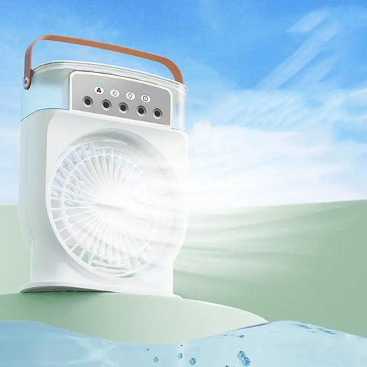 Mini Portable Air Cooler Fan – USB Powered AC with Mist Spray & LED Light! - Trends Zone