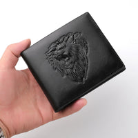 Men's Zipper Wallet Lion Embossed Pattern Animal - Trends Zone