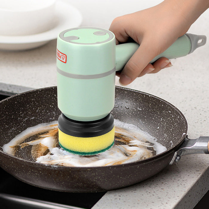 Electric Spin Scrubber | Cordless Power Brush with 3 Interchangeable Heads for Kitchen & Bathroom Cleaning