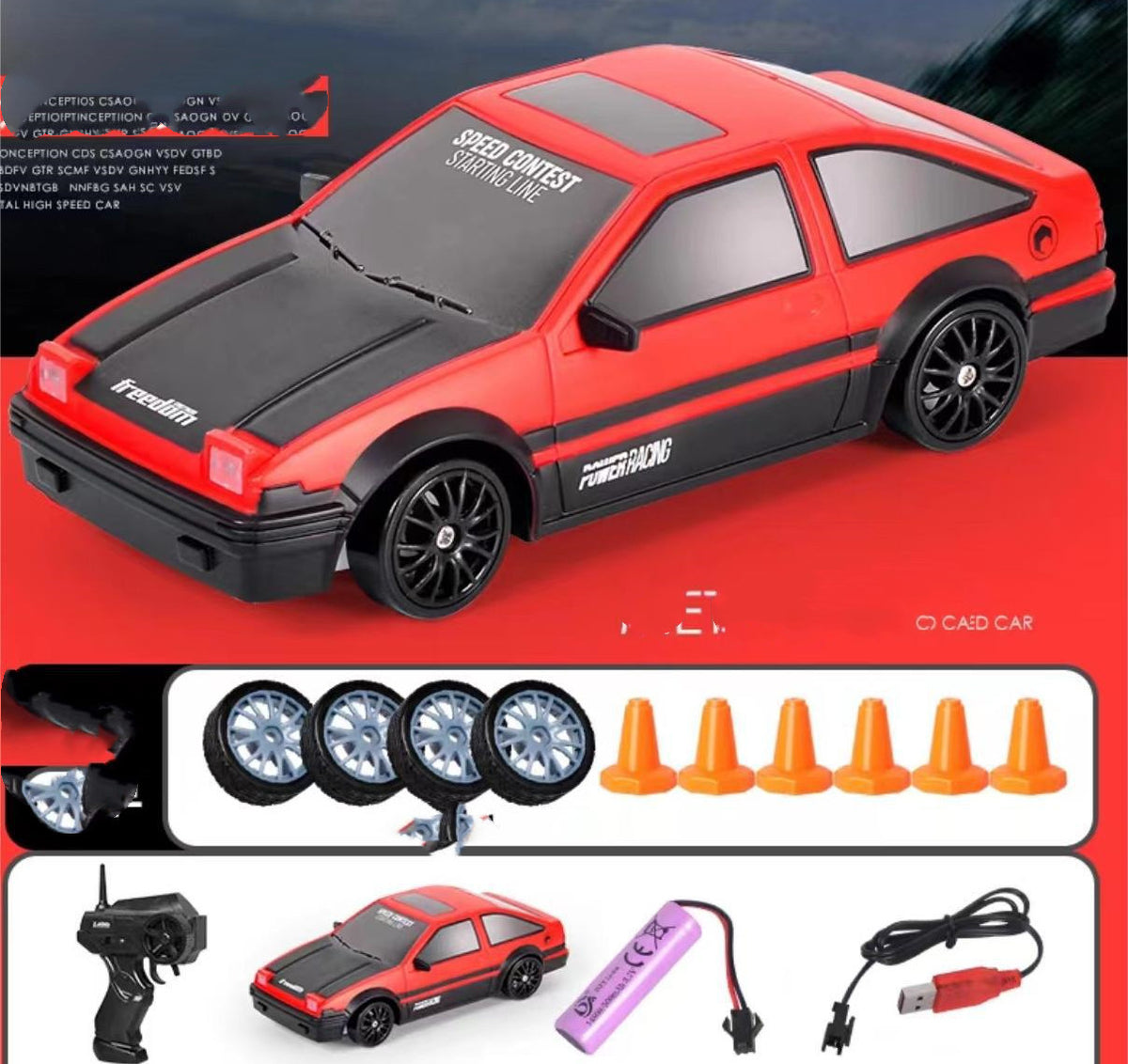 2.4G Drift Rc Car 4WD RC Drift Car Toy Remote Control GTR Model AE86 Vehicle Car RC Racing Car Toy For Children Christmas Gifts - Trends Zone