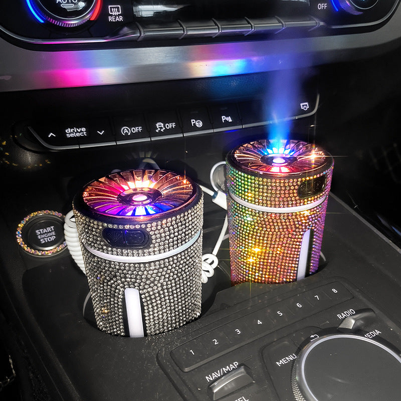 Luxury Diamond Car Humidifier LED Light Car Diffuser Auto Air Purifier Aromatherapy Diffuser Air Freshener Car Accessories For Woman - Trends Zone