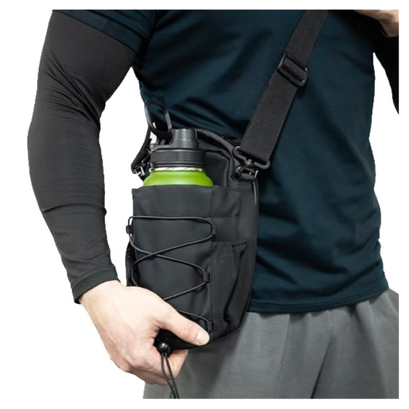 Magnetic bottle sling crossbody bag detail view