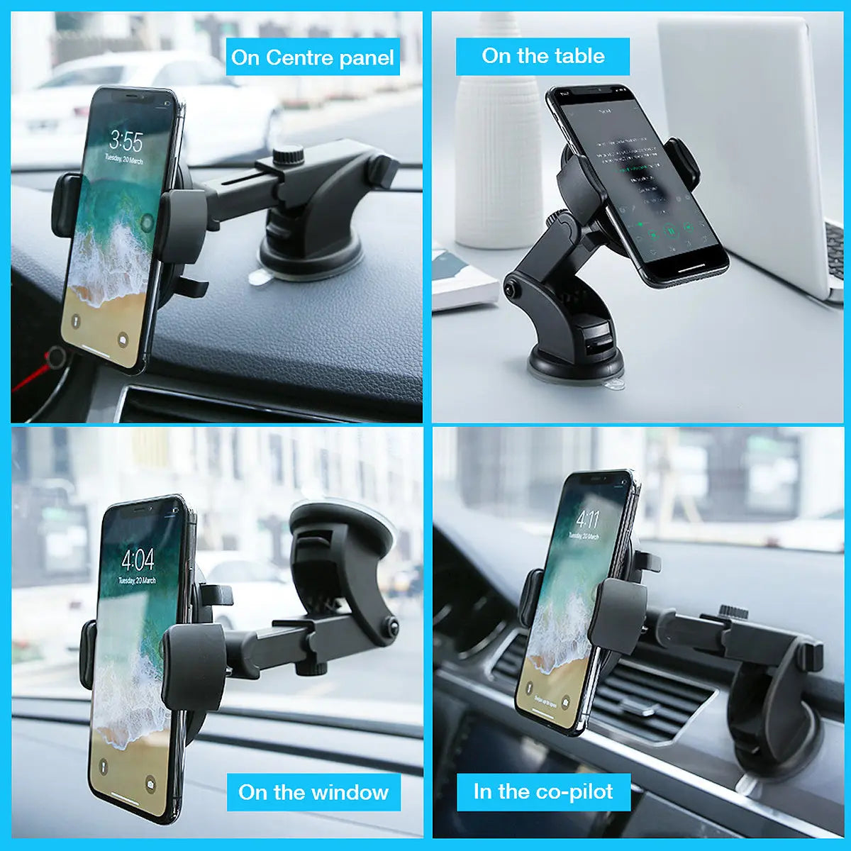 Car Phone Holder Long Rod Telescopic Car Dashboard Suction Cup Type - Trends Zone