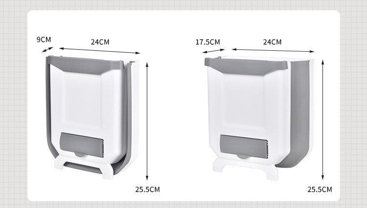 Wall-mounted Foldable Trash Can Household Classification Sundries Container Living Room And Kitchen Toilet - Trends Zone