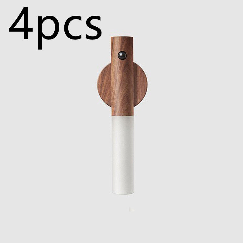 Auto LED USB Magnetic Wood Wireless Night Light Corridors Porch Lights PIR Motion Sensor Wall Light Cabinet Lamp - Trends Zone