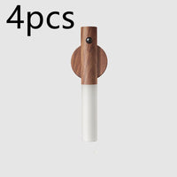 Auto LED USB Magnetic Wood Wireless Night Light Corridors Porch Lights PIR Motion Sensor Wall Light Cabinet Lamp - Trends Zone