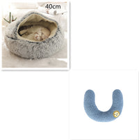 2 In 1 Dog And Cat Bed Pet Winter Bed Round Plush Warm Bed House Soft Long Plush Pets Bed Pet Products - Trends Zone