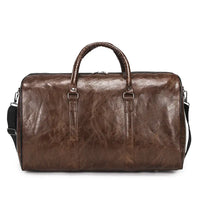 PU travel bag large capacity cylindrical sports fitness bag business casual short trip luggage bag