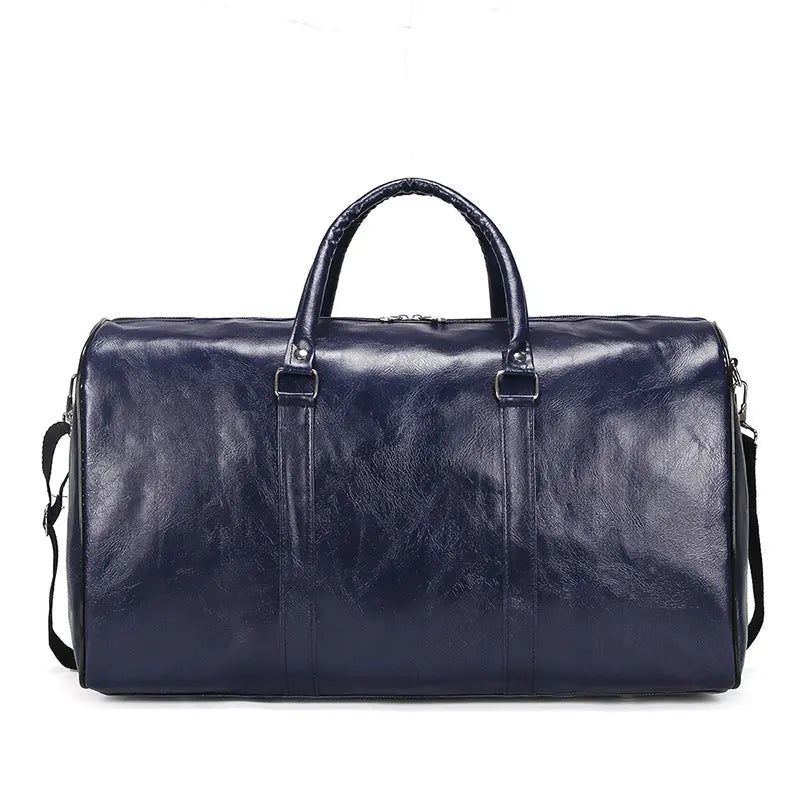 PU travel bag large capacity cylindrical sports fitness bag business casual short trip luggage bag