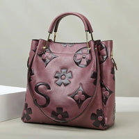 Handbag Women's Fashion Embossed Tote Bag Large Capacity Maternity Bucket Bag