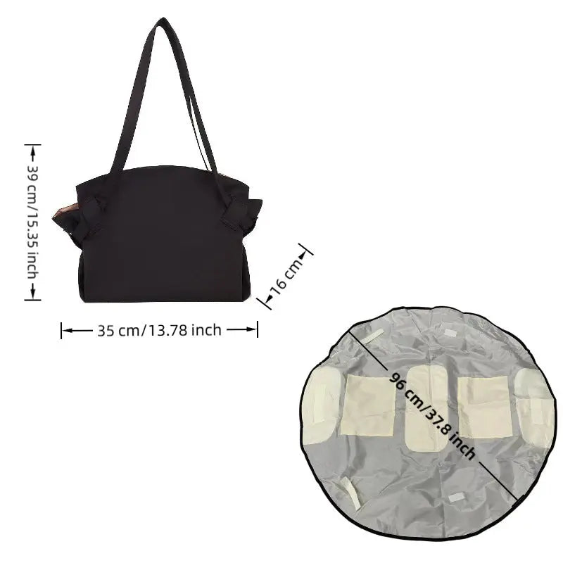 Foldable Travel Duffel Bag + Picnic Blanket - Large Capacity Waterproof Tote for Weekend, Gym & Beach Trips
