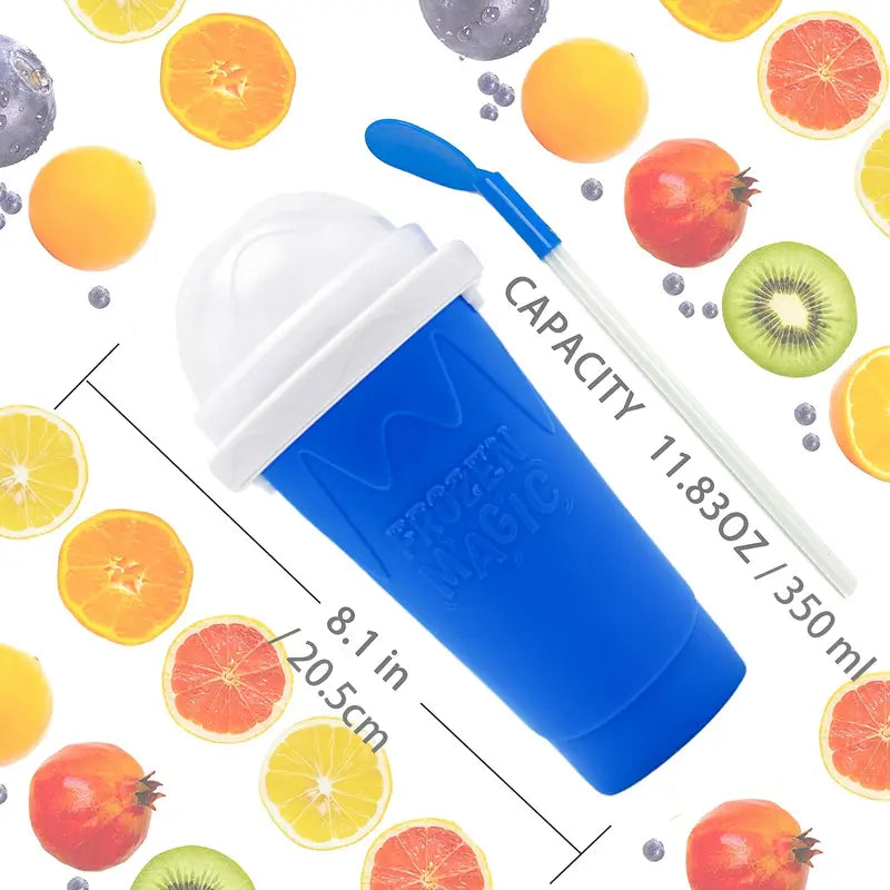 350ml Silicone Cup for Slushies and Ice Cream, Magic Straw - Trends Zone
