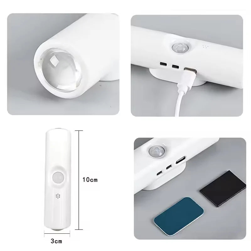Smart RGB Gradient Night Light Magnetic Motion Sensor Rechargeable Wall Lamp for Bedroom Bathroom Closet Garden Home Decor