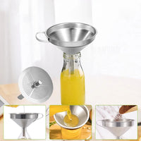 CleanPour Stainless Steel Funnel & Strainer