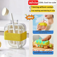 Ice Cube Tray Large Capacity Water Bottle Combo with Lid Flexible Transparent Plastic Mold