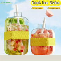 Ice Cube Tray Large Capacity Water Bottle Combo with Lid Flexible Transparent Plastic Mold