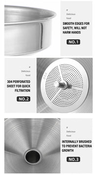 CleanPour Stainless Steel Funnel & Strainer
