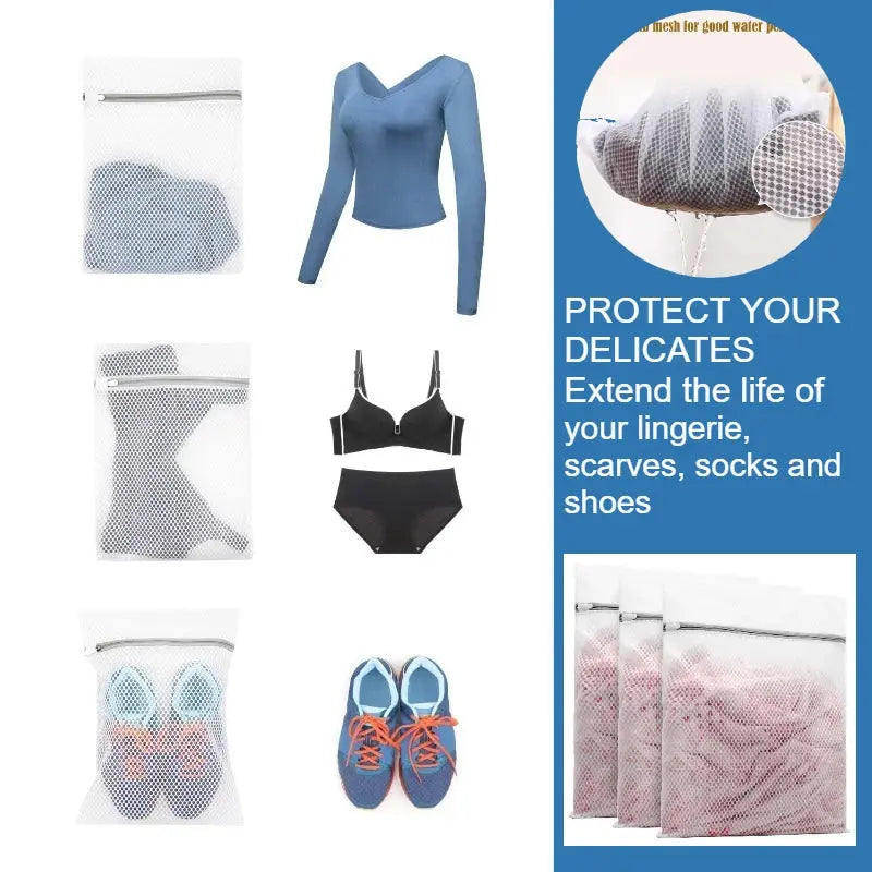Fine Net Laundry Bag Clothing Care Washing Machines Dirty Laundry Basket Travel Shoes Mesh Bags Woman Bra Clothes Organizer - Trends Zone