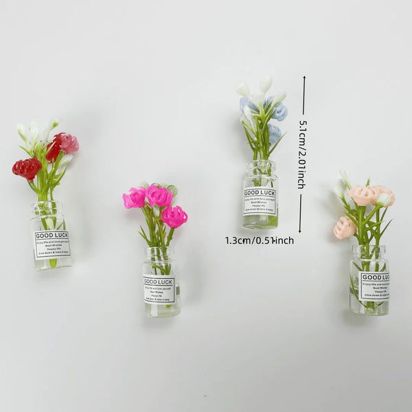Mini Magnetic Vase Fridge Magnets (8PCS) Cute 3D Kitchen Decor & Gift