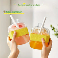 Ice Cube Tray Large Capacity Water Bottle Combo with Lid Flexible Transparent Plastic Mold