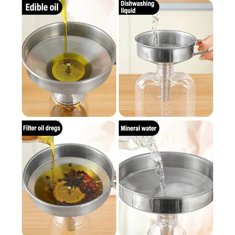 CleanPour Stainless Steel Funnel & Strainer - Trends Zone